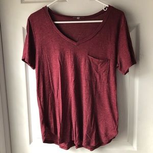 Maroon v-neck tee